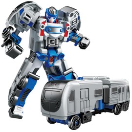 Transforming Robot Toy Car for Boys 3-7 Years Old Kids Transforming Toy Cars, Action Figure Friction Booster Car Toys Robot, Birthday Gift for Boys Girls, Blue