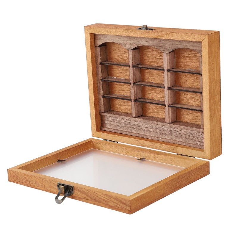 Miniature Wooden Bookshelf Anxiety Relief Multi Books Display Case Cabinet