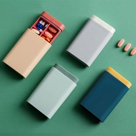 Living Essentials Portable Pocket Pill Case for Vitamins and Supplements Pill Case Pink 4ea