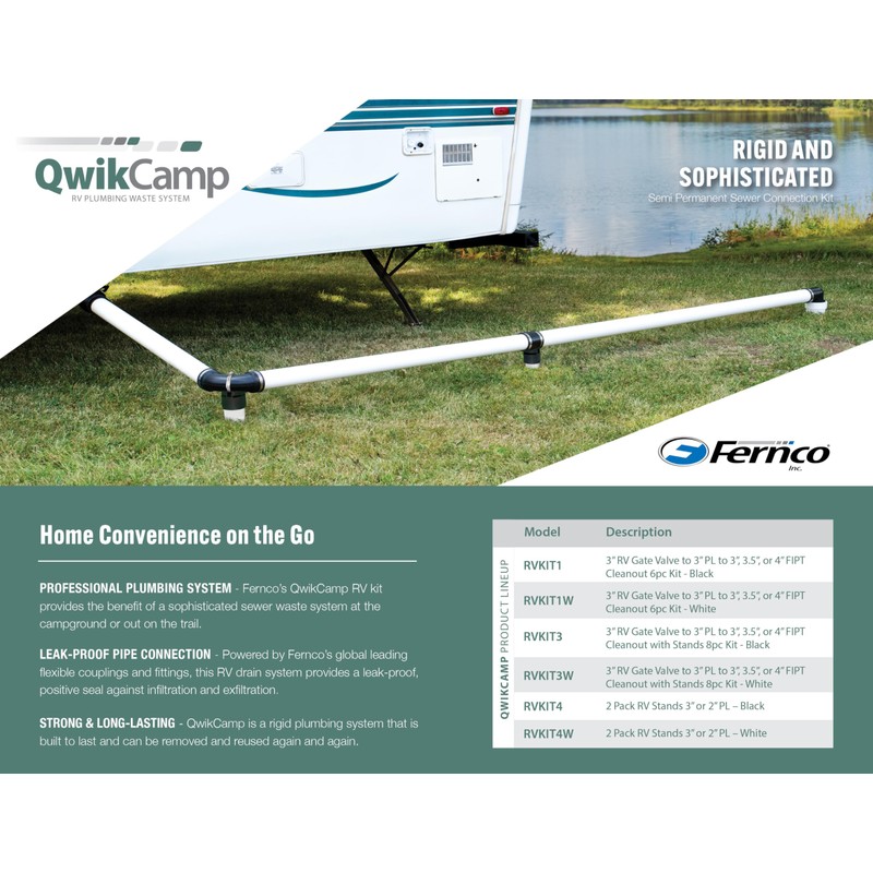 Fernco QwikCamp RV and Camper Sewer Waste Connection System Pipe