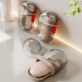 Portable soap case travel bathroom gym swimming pool hygiene draining soap holder 7ea