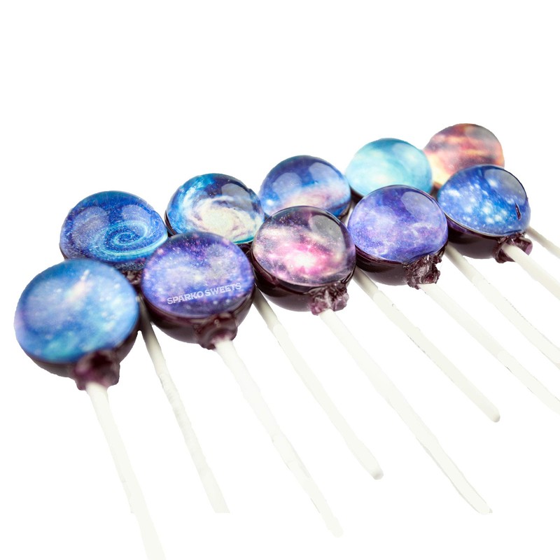 Galaxy Lollipops Universe Designs, 10 Pieces, Space Candy, Handcrafted in