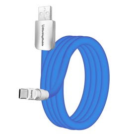 chubbycable Chubby 2.0 Fast Charging Cable Durable Soft Silicone USB C Cable 240W Extra Thick Phone Charger Cord Data Transfer Type C Cable, Blue, USB-A to Type-C, 3.3 FT