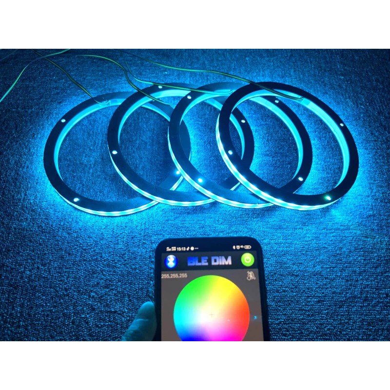 FIA 4pcs 6.5'' RGB LED Speaker Lights For Car Truck
