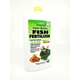 Harris Organic Gardening Fish Fertilizer Plant Food 3-3-0.3 Promotes Growth 32 oz. (2x)