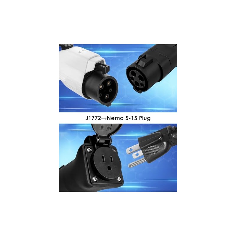 BOQNZN J1772 to NEMA 5-15 Plug, EV Conversion Socket for