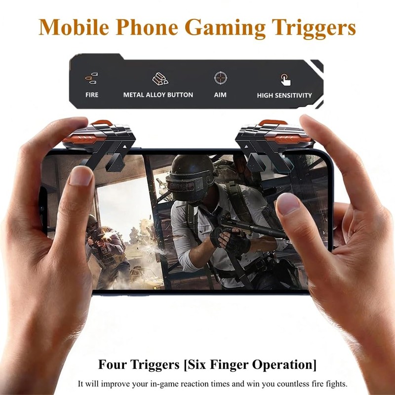 PXIRQ Mobile Phone Triggers for Gaming - 6 Finger Operation