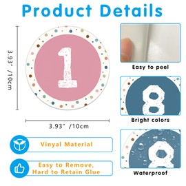 BIZIBAFF 36PCS Line Up Spots for Floor 4" Boho Classroom Floor Stickers Number Spot Markers Sticker Decals Line up Dots for Kindergarten Preschool Supplies