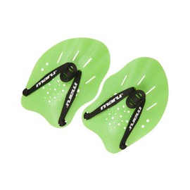 MARU Adult and Junior Swimming Hand Paddles , Equipment and Kit for Training aid in Pool, Build Strength, Easy to fit, for Novice and Professional Use, available in Green and Pink (Green, One Size)