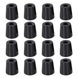 Leliafleury 16 Pcs Rubber Feet Pads Floor Protector Pads Black Tapered Bumper Pads Non Slip Furniture Pads for Cabinet Tables Chairs Couches Chopping Boards (21 x 15 x 12mm)