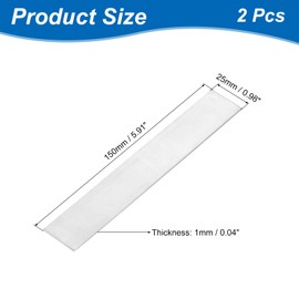 sourcing map 2 Pcs Zinc Sheets, 99.99% High Purity Zinc Plate 0.04"x1"x6"(1x25x150mm) Metal Zinc Foil Zinc Anode Strip for Science Lab Industry DIY Craft