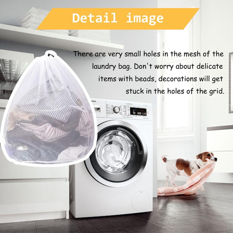 1 Pcs Drawstring Mesh Laundry Bag，Durable Laundry Net Washing Bag