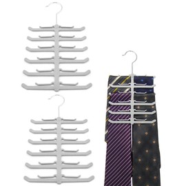 MYGLOAR 2 Pack Tie Holder, Tie Holder, Belt Holder, Herringbone Tie Rack, Wardrobe Tie Holder, Non-Slip Tie Clip, Suitable for Ties, Belts, Scarves