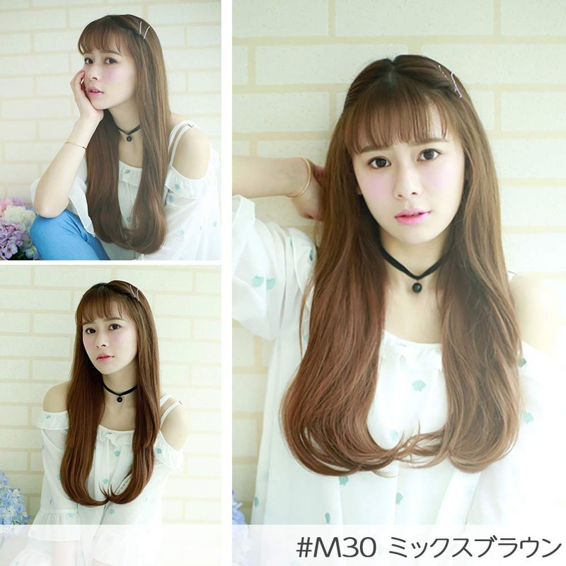 Bright Lara cy114-MR/M Collar Extension, Collarless Wig, Long, Straight, One