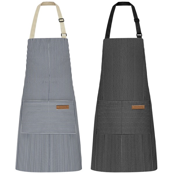 Riqiaqia Pack of 2 women's cooking apron, kitchen apron with