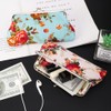 Oyachic 2 Packs Coin Purse Cell Phone Pouch Rose Pattern