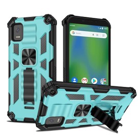 Thousand Gear for Cricket Debut Smart 2022 Case (Smart Version Only) with Screen Protector, with Camera Cover + Ring Stand Kickstand Military-Grade Shockproof Protective Case (Mint)