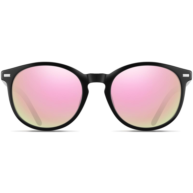 DUCO Women's Sunglasses UV Cut, Polarized Lens, UV 400, Round