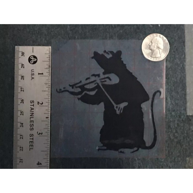 Unbranded Banksy Violin Rat BLACK vinyl decal weatherproof dishwasher-saf