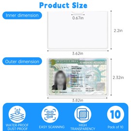 10PCS Green Card Holder,Green Card Sleeves-Waterproof and Reusable for Medicare License Social Security and ID Card