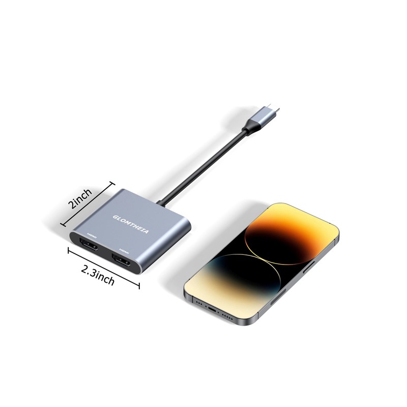 Glomtheia Dual HDMI Adapter for 2 Monitors Extended Display 1