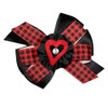 WD2U Girls 5" Red Black Buffalo Plaid Open Heart Valentines