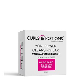 Curls & Potions Basic Skiin Feminine Yoni Bar pH balanced- 6 oz Feminine Wash Goats Milk Natural Ingredients Daily Feminine Care Helps with Vaginal Dryness, Odor, BV, Razor Bumps