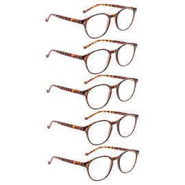 NORPERWIS 5 Pairs Reading Glasses - Standard Fit Spring Hinge Readers Glasses for Men and Women (5Tortoise, 3.5, x)