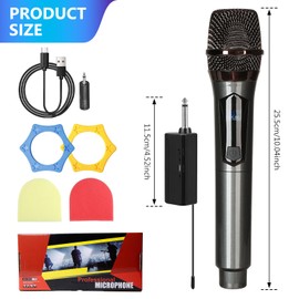 Mikrofon Kabellos,2 Stück Kabelloses Mikrofon Mit Wiederaufladbarem Empfänger,Wireless Microphone Set,Dual Funkmikrofon,Wiederaufladbares Funkmikrofon Für Party,Gesang,Karaoke,Hochzeit,Vortrag