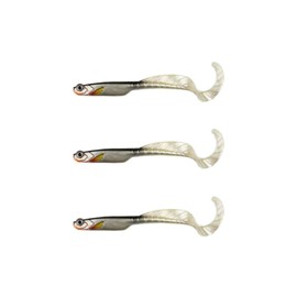 Pack of 3 Rubber Fish Twister Minnow 11 cm Predatory Fish Fishing Bait Zander Perch Soft Bait Shads (04)