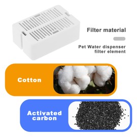 YINETTECH Pet Water Fountain Filter Compatible with Vakdon Cat Drinking Fountain Include 8PCS Activated Carbon Filters & 2PCS Foam Filters Pet Water Dispenser Filter