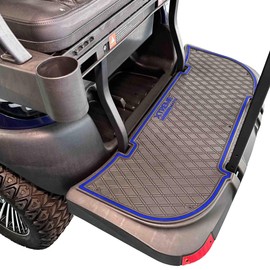 Xtreme Mats Full Coverage Rubber Floormat Bintelli/Atlas Compatible Rear Step Mat for Backward-Facing seat kit - Black with Blue Trim