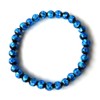 Gold Stone Firefly Glass Bracelet, 0.2 inch (6 mm), Blue,