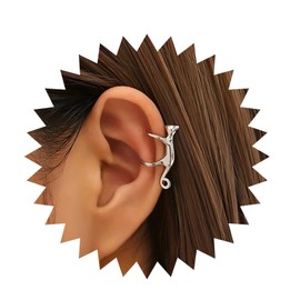 Cimenexe Bohemian Cat Ear Cuff Earring Silver Kitty Cartilage Earring Small Kitten Cuff Wrap Earring Minimalist Metal Cat Earring Jewelry for Women and Girls Gifts