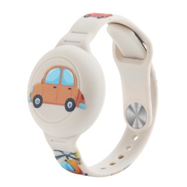 NATOSU Kinder wasserdicht für Airtag-Armband, verstellbar, verstecktes süßes Auto-Cartoon-Design für Air-Tag-Halter, Silikon-Anti-Verlust-GPS-Tracker-Armband-Hülle für Kleinkinder