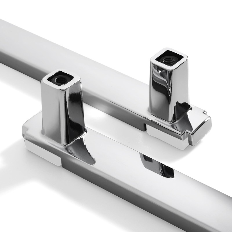 Kcmwsy 2 Pack White and Silver Cabinet Pulls Kitchen Cabinets