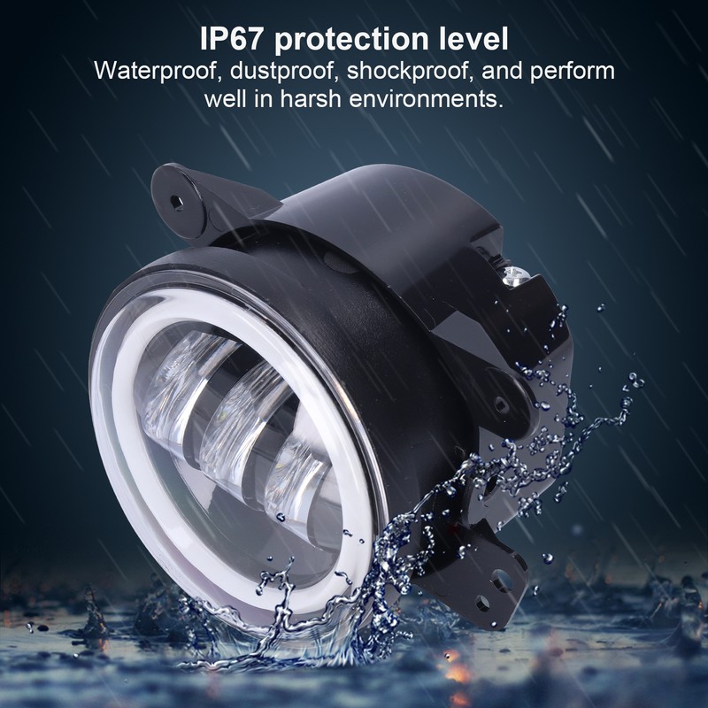 Angel Eyes Light 30W 3000LM LED Front Foglight 10‑30V Universal