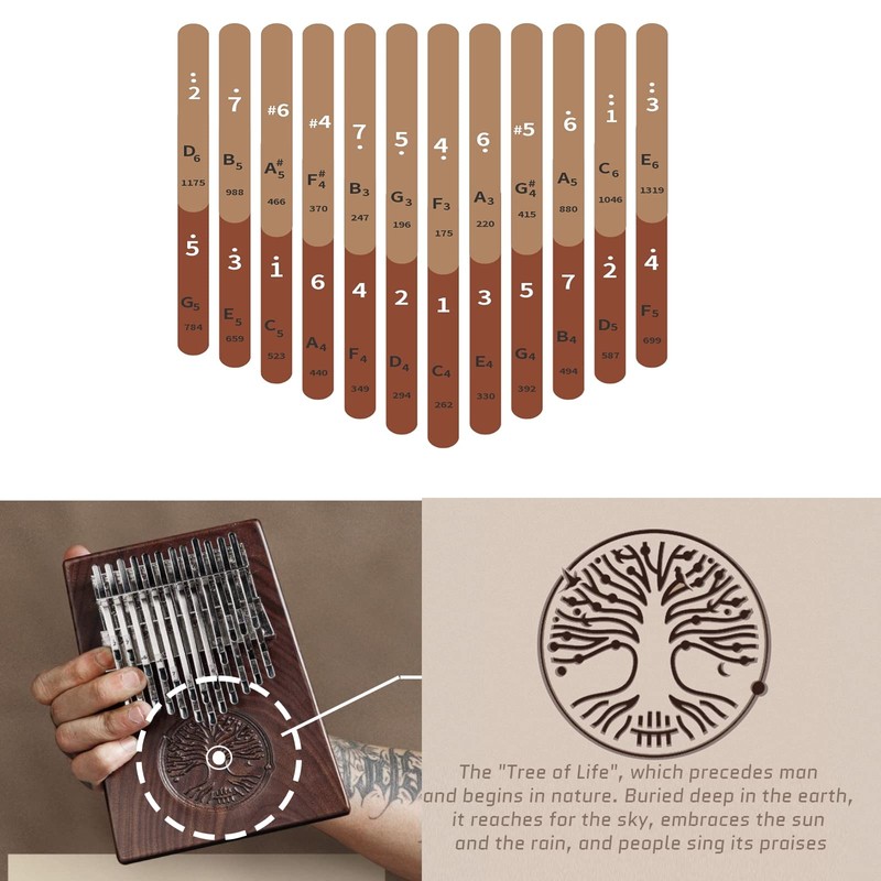 Hluru Kalimba Thumb Piano (24-keys Lifetree)