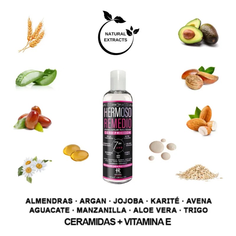 Crema Peinar Hermoso Remedio Antifrizz Reparación Hidratación 120ml