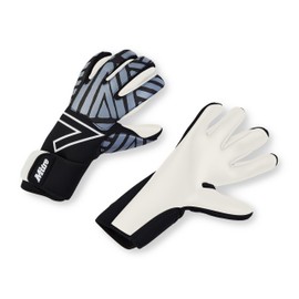 Mitre Impel Goalkeeper Gloves | Shock Absorption | Extra Grip, Black/Grey, Size 7
