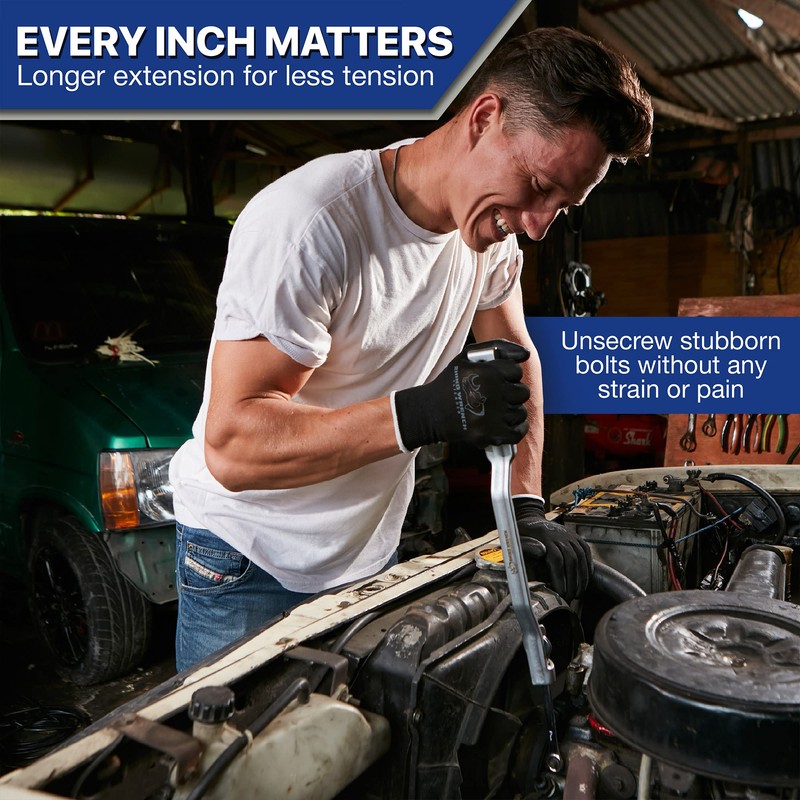 Rhino Wrench Extender Tool Bar - Extra-Long 15 Inch Wrench