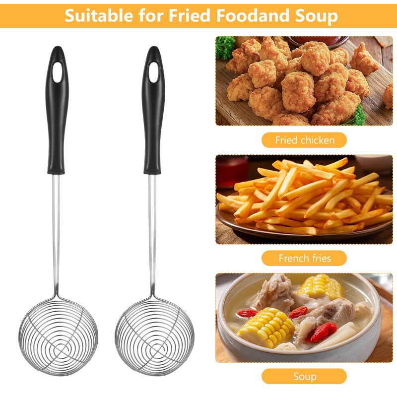 10 Pcs Kitchen Spider Strainer Spoon, Fine Mesh Skimmer