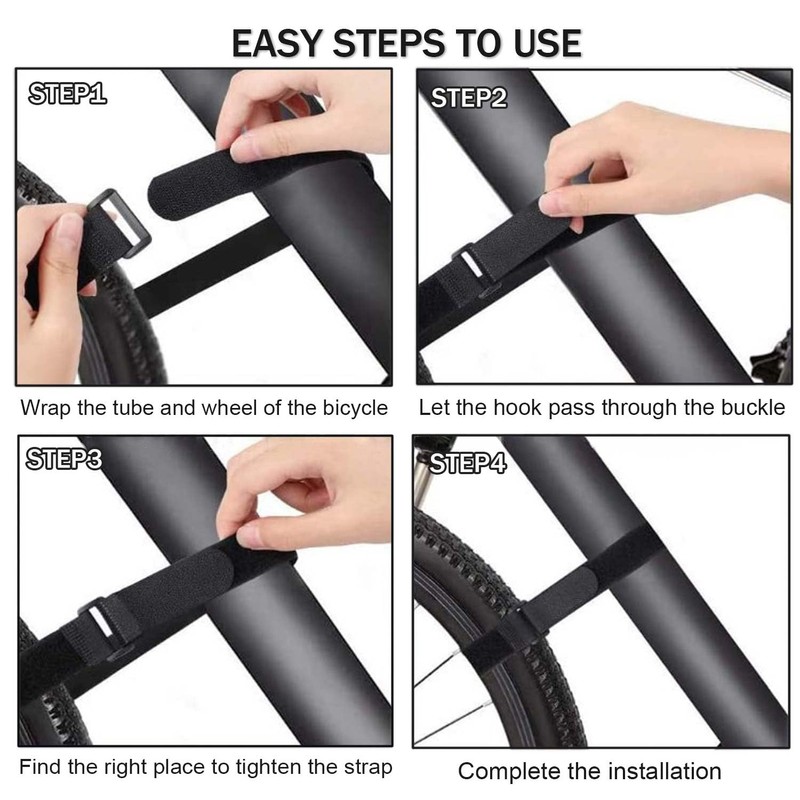 YUBBYSTU 8 Pack Bike Wheel Stabilizer Strap with Hook,reusable Fastening