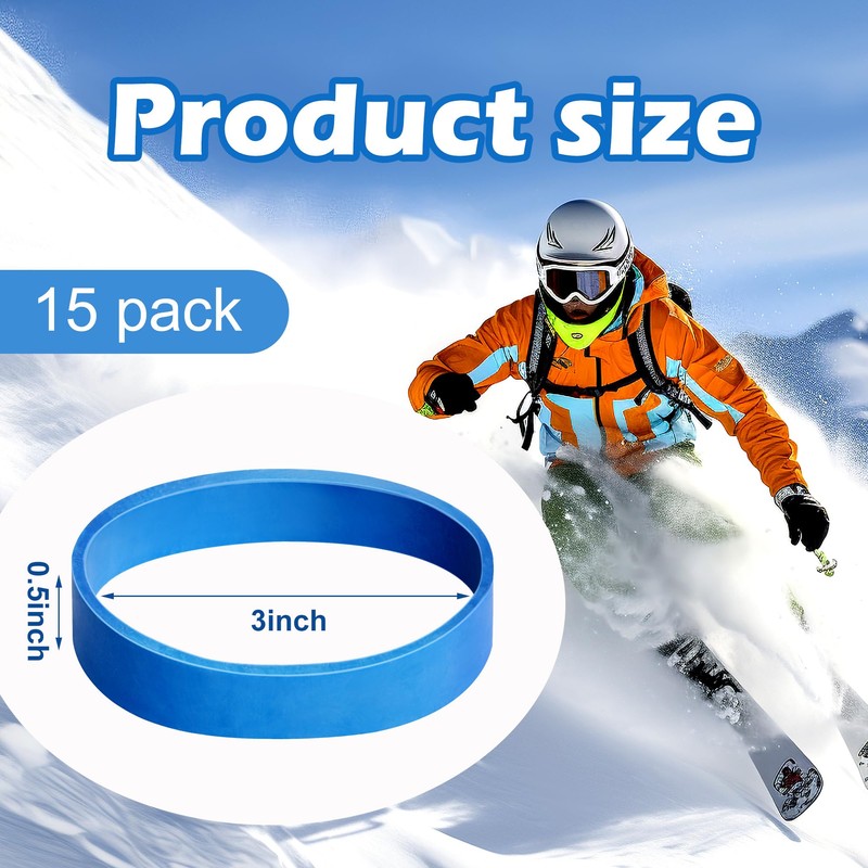 15 Pcs Ski Brake Retainers- 3 Inch Snowboard Brake Bands