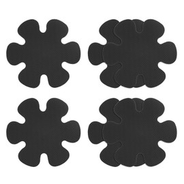 sourcing map 6pcs Non Slip Bathtub Stickers Bath Shower Floor 3.94" Anti-Slip Sticker Tape Flower Style Decals for Bathroom Kitchen Bathtub Treads Stairs, Black