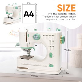 Mini Dual-Speed Sewing Machine Double Needle & Double Thread 16 Stitch Modes Beginner-Friendly Household Sewing Machine, ldeal for Adults & Beginners