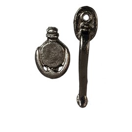 Dollhouse Miniature Door Handle And Knocker Black 1 Pair