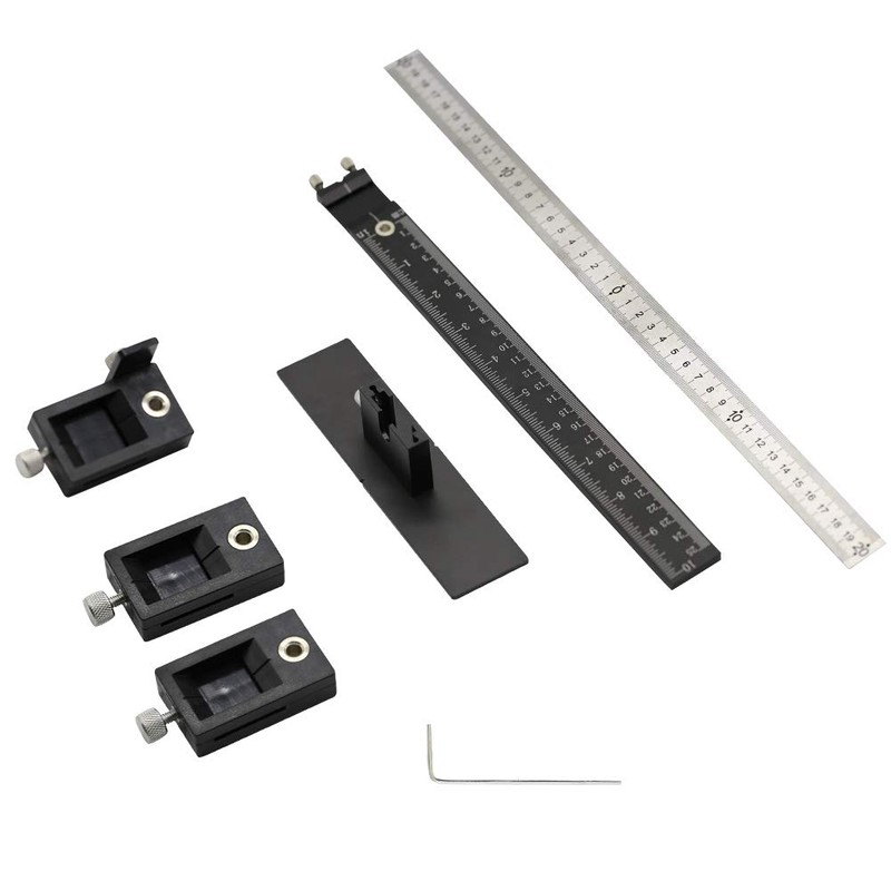 ASCENDAS Cabinet Hardware Jig Tool Adjustable Drill Template Guide Aluminum