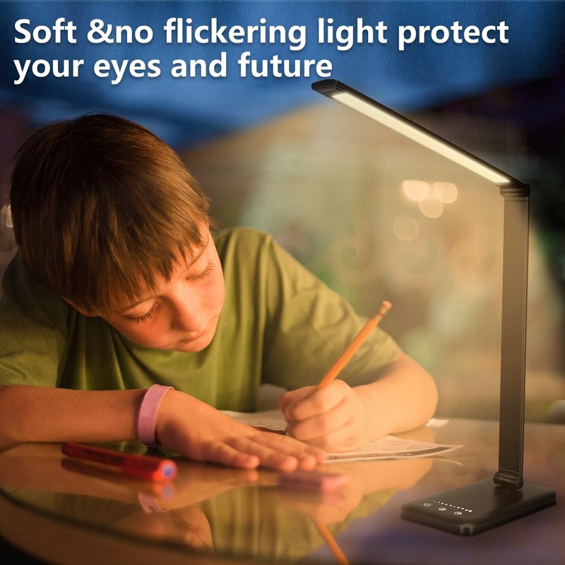 White crown LED Desk Lamp Dimmable Table Lamp Reading Lamp