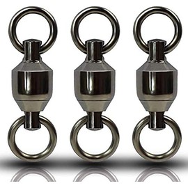 GERUITE High Strength Ball Bearing Swivels Corrosion Resistance Fishing Swivels Barrel Swivels Fast Rotation for Saltwater Freshwater Onshore Offshore Fishing #1(20pack)